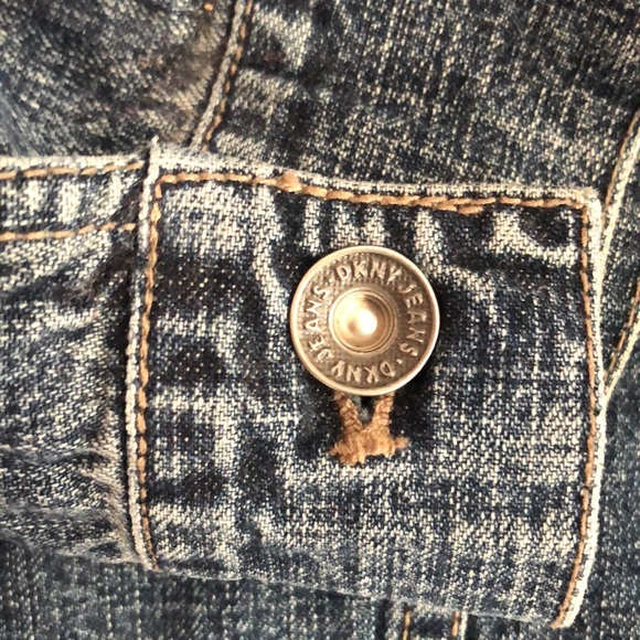 DKNY Womens Denim Jean Jacket Size Med - Picture 3 of 10